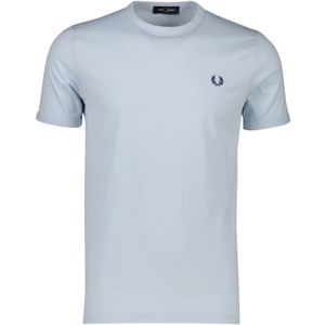 Fred Perry t-shirt lichtblauw met donkerblauw logo