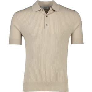 Thomas Maine poloshirt normale fit beige effen met structuur