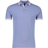 Katoenen Portofino polo effen blauw normale fit