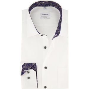 Seidensticker zakelijk overhemd Regular Fit wit effen 100% katoen wide spread boord