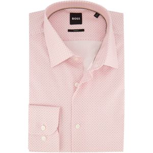 Boss overhemd slim fit roze geprint