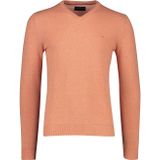 Portofino trui v-hals oranje effen 100% katoen