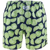 Boxershort geprint donkerblauw limoenen Deal katoen