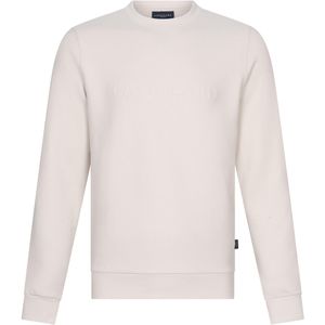 Cavallaro Darigio sweater creme effen opdruk slim fit katoen