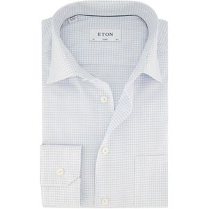 Eton classic fit overhemd wit geruit