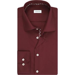 Overhemd Seidensticker mouwlengte 7 normale fit rood effen katoen