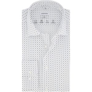 Seidensticker casual overhemd Slim wit met blauwen stippen print
