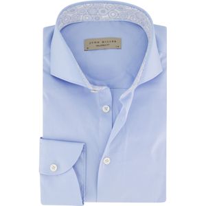John Miller overhemd mouwlengte 7 Tailored Fit normale fit lichtblauw effen katoen cutaway boord