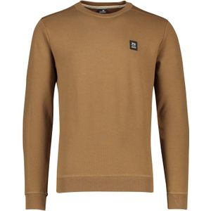 Vanguard sweater bruin effen katoen ronde hals