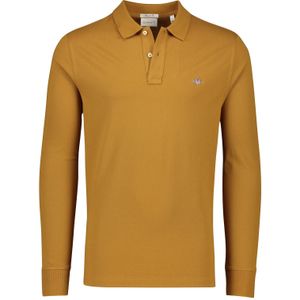 Gant poloshirt heren normale fit geel effen katoen