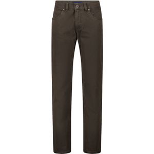 Gardeur jeans bruin effen katoen