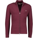 Katoenen Gant vest opstaande kraag bordeaux