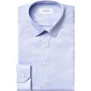 Eton overhemd Signature Twill katoen lichtblauw