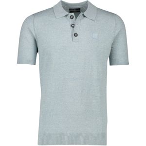 katoenen Butcher of Blue polo Clifden lichtblauw gemêleerd