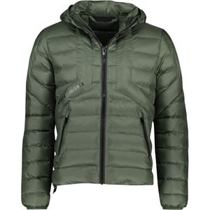 Diesel winterjas groen slim fit effen rits