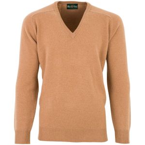 Alan Paine trui light camel Hampshire lamswol