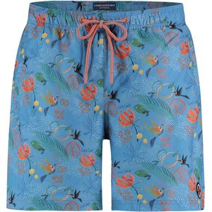 Blauw geprint A Fish Named Fred zwembroek slim fit