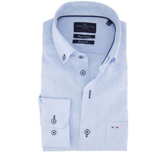 Portofino overhemd lichtblauw linnen button-down