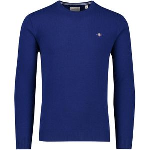 Gant trui ronde hals lamswol blauw