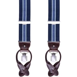 Profuomo bretels streep navy/sky blue 36 MM