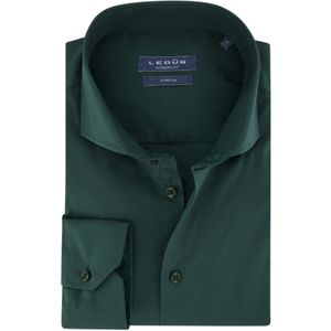 Ledub zakelijk overhemd Modern Fit groen effen katoen