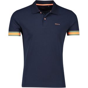 New Zealand Becket polo navy normale fit korte mouw 2-knoops