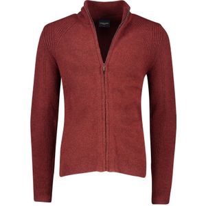 Cavallaro vest opstaande kraag rood rits effen acryl en wol