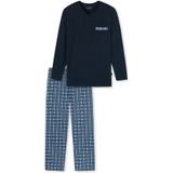 Schiesser Pyjama blauw ruitpatroon