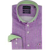 Portofino overhemd paars gestreept Regular Fit