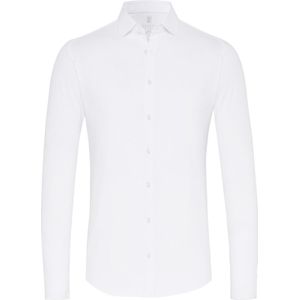 Wit Desoto business overhemd effen katoen slim fit