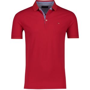 Portofino polo normale fit Pique 3 knoops rood effen katoen