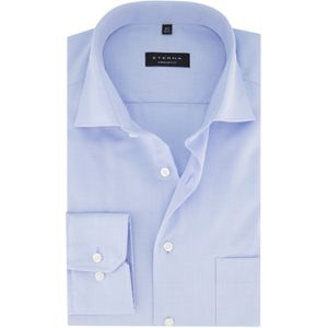 Eterna overhemd mouwlengte 7 Comfort Fit wijde fit lichtblauw effen 100% katoen strijkvrij