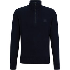 BOSS - Kanobix Half Zip Trui Navy - Heren - Maat L - Regular-fit