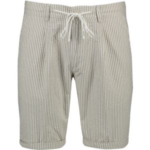 Korte broek Brax beige/grijs wit gestreept katoen