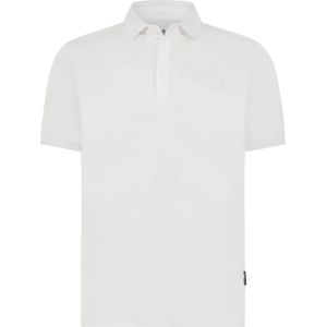 State of Art poloshirt wit wijde fit effen katoen stretch