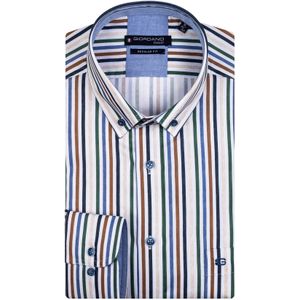 Giordano casual overhemd wijde fit multicolor gestreept katoen