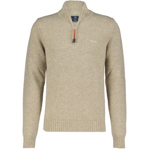 New Zealand beige trui Ohaeawai opstaande kraag effen