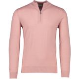 Roze Thomas Maine trui half zip merinowol