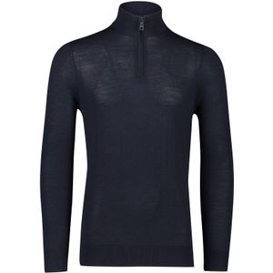 trui Lyle&Scott trui half zip effen donkerblauw