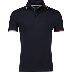 Tommy Hilfiger polo Big & Tall katoen slim fit donkerblauw effen