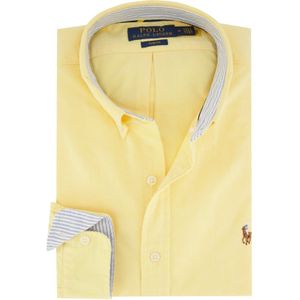 Polo Ralph Lauren casual overhemd Slim Fit geel effen katoen button-down