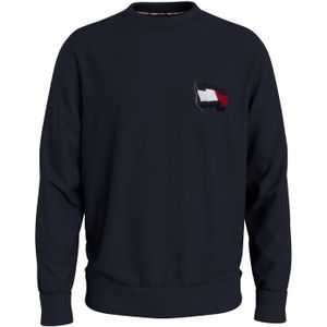 Sweater Tommy Hilfiger Big & Tall navy met vlag