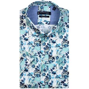 Giordano overhemd korte mouw bloemen print