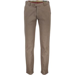 Meyer Oslo knoop+rits  katoenen broek beige effen katoen