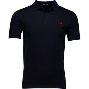 Fred Perry polo donkerblauw effen korte mouw