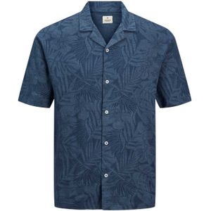 Jack & Jones overhemd plus size blauw bladeren print