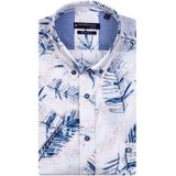 Overhemd Giordano print blauw korte mouwen