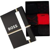 Hugo Boss sokken rood/zwart 6-pack geprint katoen