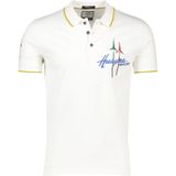 Katoenen Aeronautica Militare polo effen wit slim fit