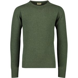 William Lockie pullover ronde hals groen lamswol